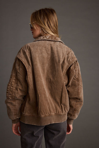 Alva's™  Brun Stor Bomberjacka
