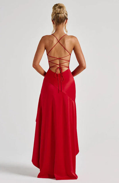 Wrenly V-Neck Satin Maxi Dress